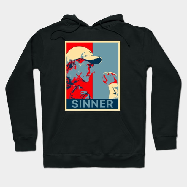 jannik sinner retro art Hoodie by Arnond